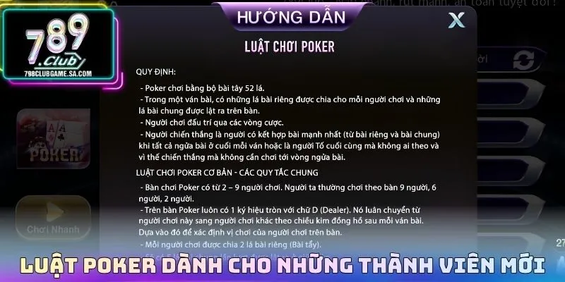 Luật poker dành cho những thành viên mới 